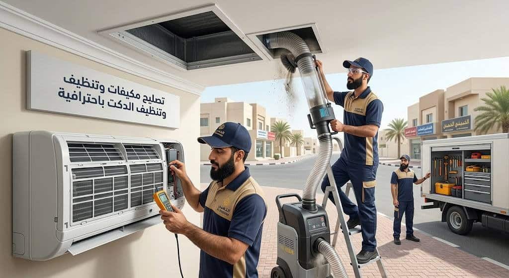 تصليح مكيفات وتنظيف الدكت باحترافية