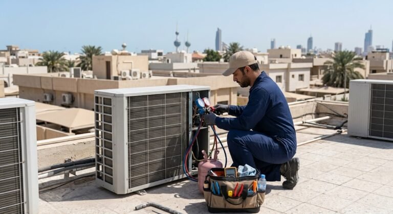 أسرع خدمة صيانة وتصليح مكيفات من فني تكييف حولي بالكويت لضمان كفاءة التبريد العالية بأحدث المعدات